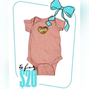 Gerber Pink Onesie with Gold Heart